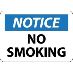 NMC 10x14 Rigid Plastic No Smoking Sign N166RB