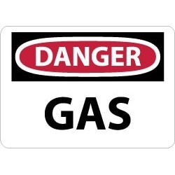 NMC Gas 10x14"plastic Danger Sign D540RB