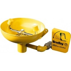 Bradley Wall Mount, Plastic Bowl, Eyewash Station 1/2 Inch Inlet,