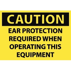 NMC 3"x5"ps Caution 5/pk Ear Protct Req Op Eqip Lb C382AP