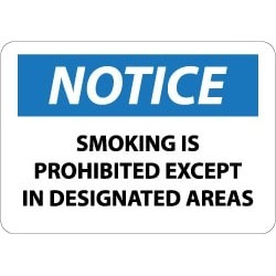 NMC 10x14 Rigid Plastic Smoking Prohibited Sign N155RB