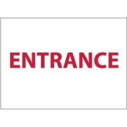 NMC 10x14 Rigid Plastic Red/white Entrance Sign M350RB