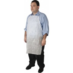 PRO-SAFE 36 Inch Long x 28 Inch Wide, Disposable Bib Apron White,