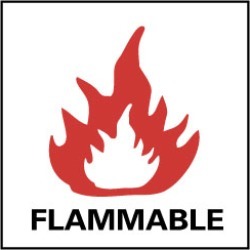 NMC 7x7"rigid Plastic Flammable Sign S12R
