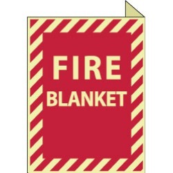 NMC Fire Blanket, 9 Inch Wide x 12 Inch High, Plastic Fire Sign R