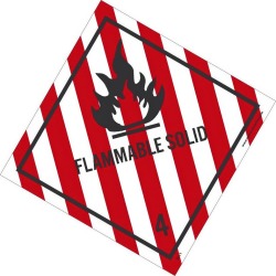 NMC Flammble Solid 4 500rl 4x4 Dot Hazmat Label DL11ALV