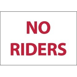 NMC No Riders 5/pk 3x5 Vinyl Label M762AP