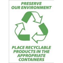 NMC 10x14 P/s Vinyl Sign Go Green Presrve Our Envi ENV35PB
