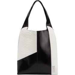 Grand Shopper Python Tote Bag, Black/White