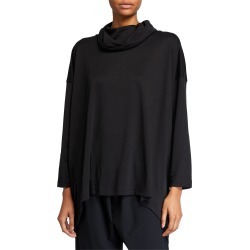 High-Low Cowl-Neck Monk's Top