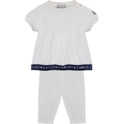 Logo Embroidered Pleat Top w/ Matching Leggings, Size 12M-3