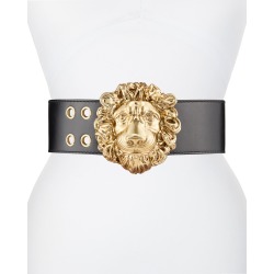Lions Head Wide Leather Belt