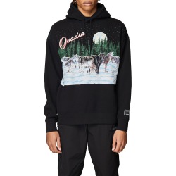 Men's Full Moon Wolf Oversized Hoodie Sweatshirt