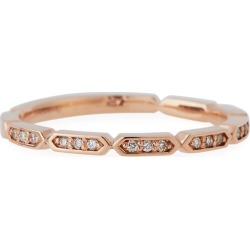 14k Rose Gold Diamond Geo Stack Ring, Size 7