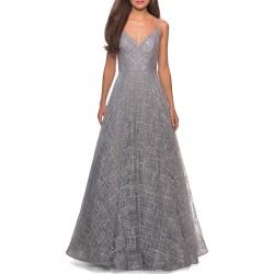 Patterned Sequin Sweetheart Sleeveless Ball Gown