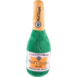 Large Woof Clicquot Rose Champagne Bottle Dog Toy