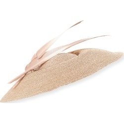 Natural Straw Formal Hat w/ Feathers