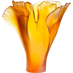Large Ginkgo Vase, Amber