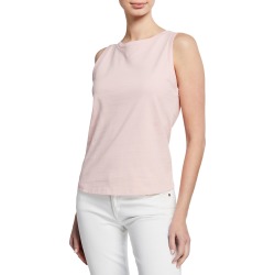 Sleeveless Cotton Crewneck Muscle Tee