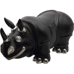 Brown Leather Rhino Stool
