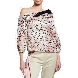 Flora Asymmetric Draped Blouse