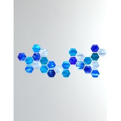 Water Hexagonal Glass Wall Sculpture