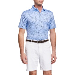 Men's Sean Printed Beach Stretch Jersey Polo Shirt