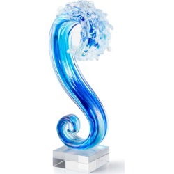 Art Glass Big Wave Glass Sculpture