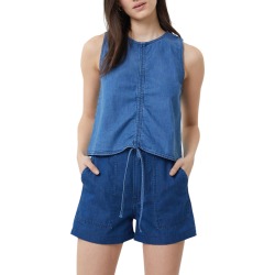 Corin Sleeveless Chambray Crop Top