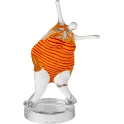 Happiness Glass Sculpture, Yellow/Red