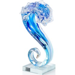 Art Glass Small Wave Glass Sculpture