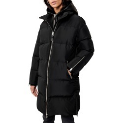 Hooded Down Coat w/ Sheepskin Bib