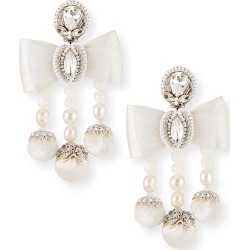 Camille Pearl Bow Clip Earrings