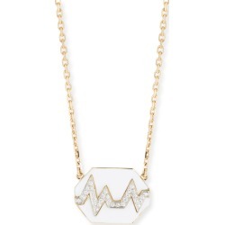 18k Skip Necklace w/ Enamel & Diamonds