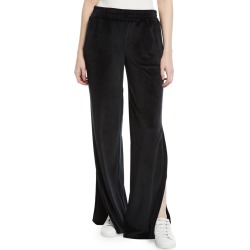 Low-Rise Split-Leg Velour Active Pants