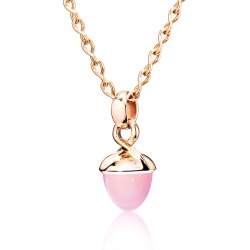 Mikado Bouquet Pink Chalcedony Pendant Enhancer in Rose Gold