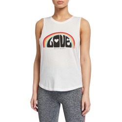 Love Rainbow Graphic Muscle Tank