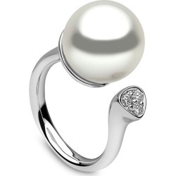 South Sea Pearl & Diamond Open Center Ring
