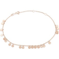 Beads Dangling Circles Anklet in 14K Gold