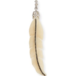 New World Carved Feather Enhancer with Champagne Diamonds
