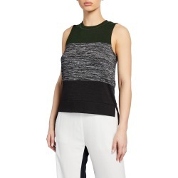 Bowery Striped High-Low Muscle Tank