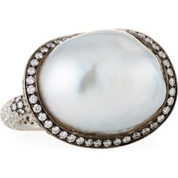 Baroque Pearl & Diamond Ring