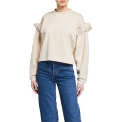 Dani Cropped Sweatshirt w/ Pearl Shoulders