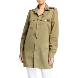 Bug-Embellished Military Shirt