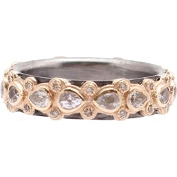 New World Lace Sapphire & Diamond Stack Ring, Size 6.5