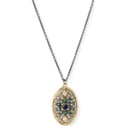 Old World Diamond Pave Oval Necklace