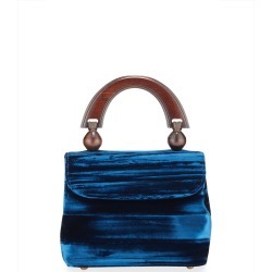 Mini Fiona Crushed Top Handle Bag, Dark Blue