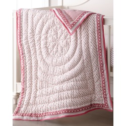 Hearts-Print Baby Quilt