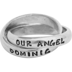 Memorial Jewelry, Customized Double Ring Silver