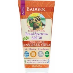 Badger Kids Sunscreen Cream Tangerine SPF 30 2.9 Oz